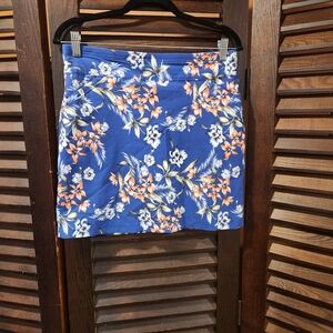Mario Serrani Blue Floral Mini Skirt